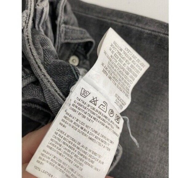 ACNE Jeans Needle Pavement BLACK Women's Jeans Tapered Stretch 26x28 Measured - Picture 6 of 11